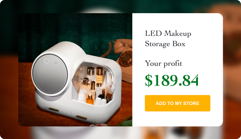 LED Makeup Storage Box with Mirror 